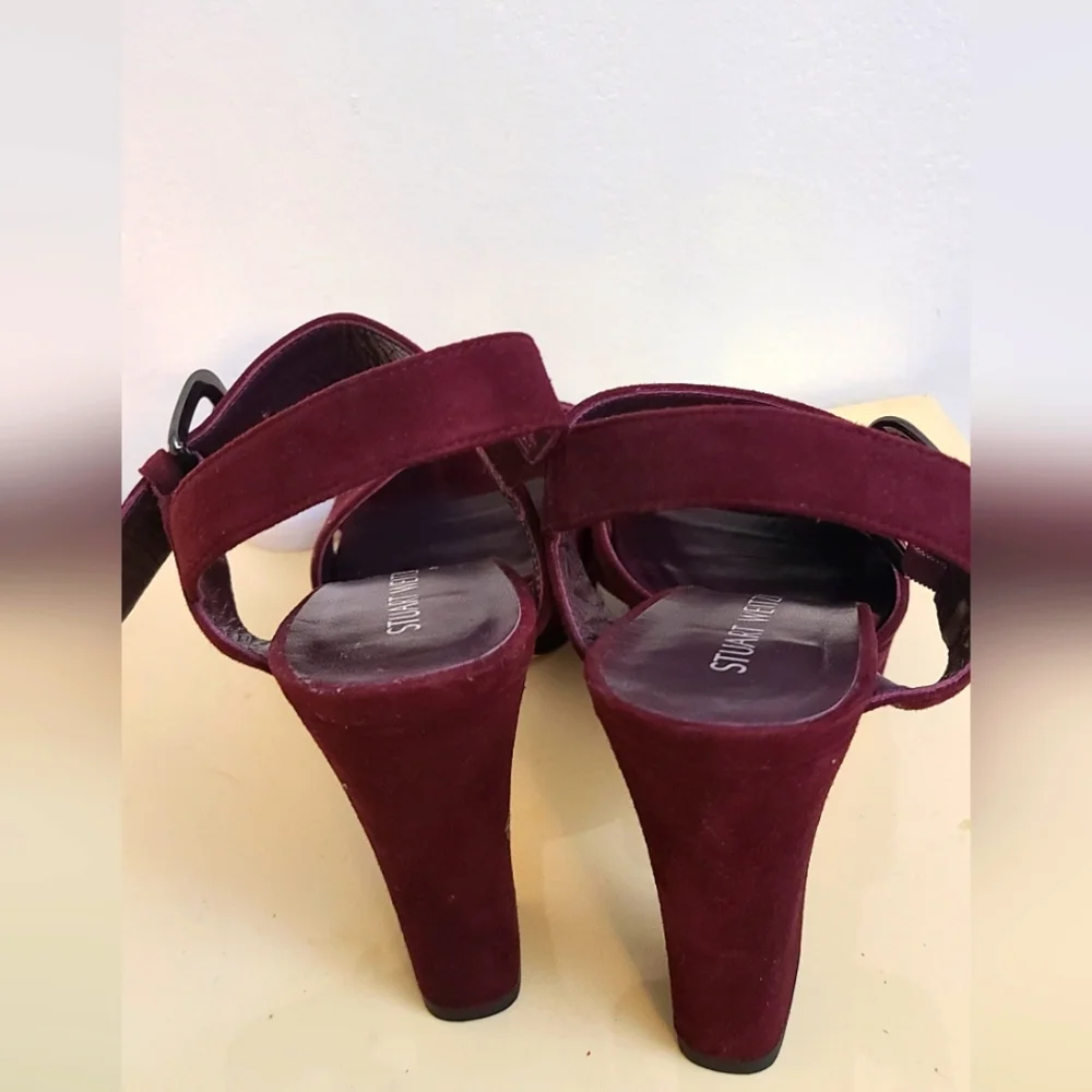 Stuart Weitzman Burgundy Highheel size 6.5 - Picture 3 of 7